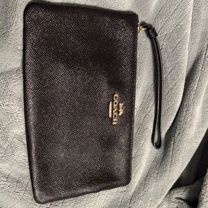 Coach Black and Gold Wristlet